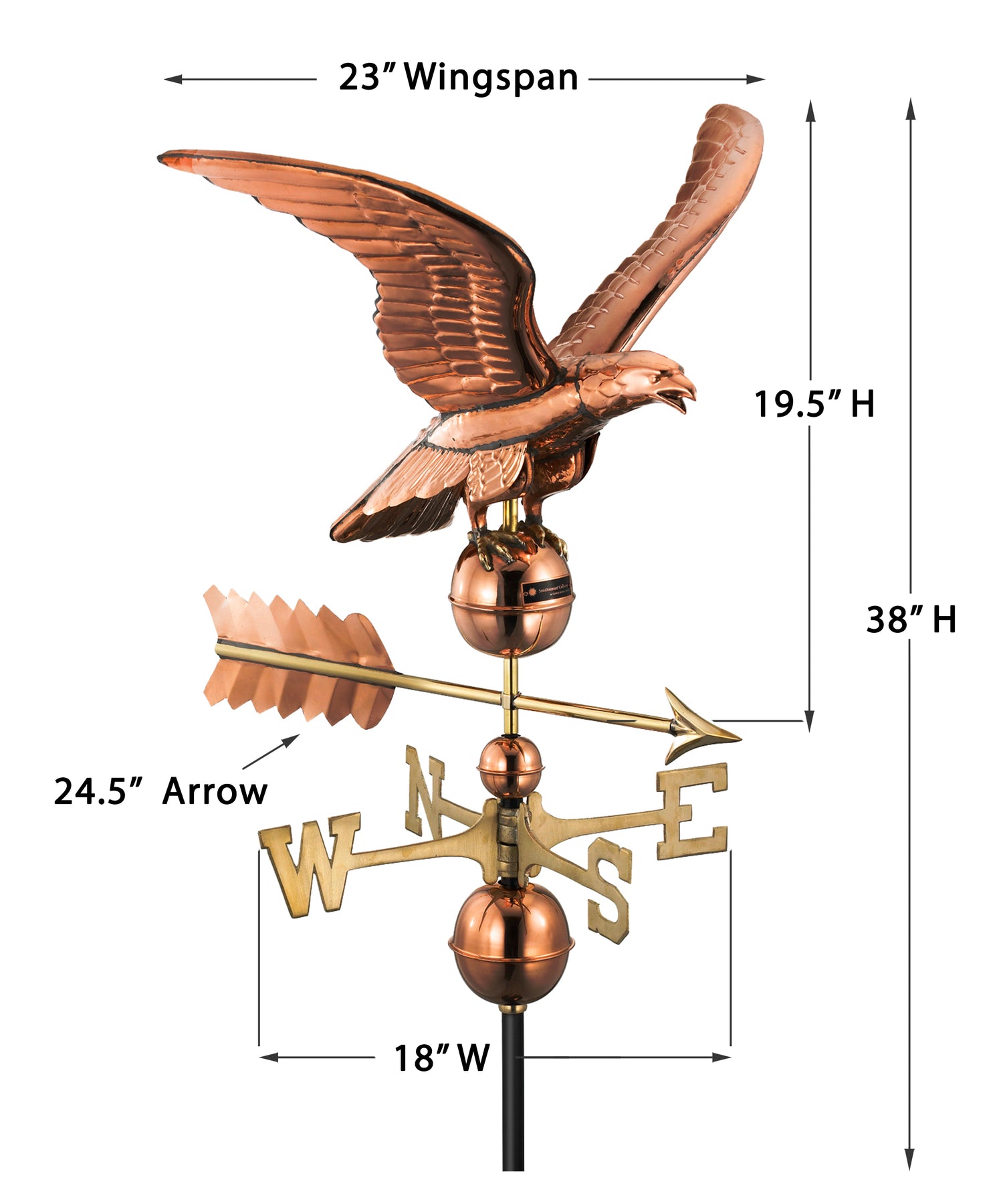 Smithsonian Eagle Weathervane - Pure Copper - Image 6