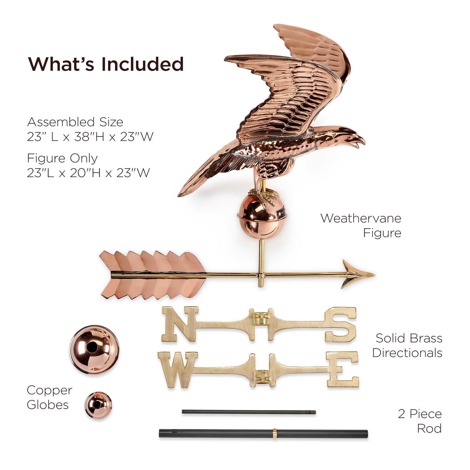 Smithsonian Eagle Weathervane - Pure Copper - Image 7