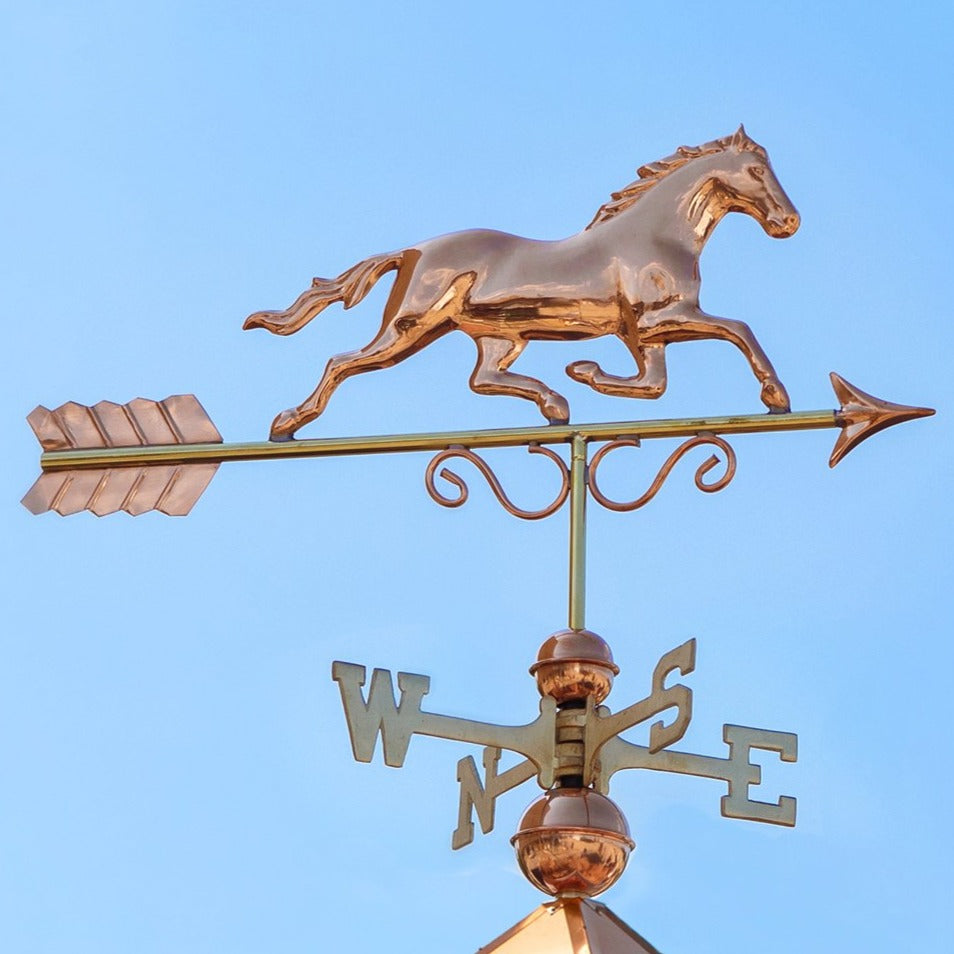 Galloping Horse Weathervane with Arrow - Pure Copper - Image 2