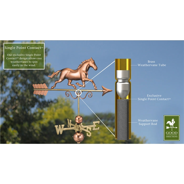 Galloping Horse Weathervane with Arrow - Pure Copper - Image 6