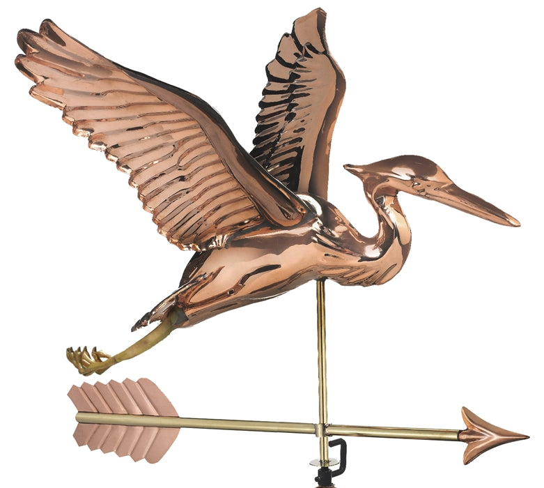Blue Heron with Arrow Weathervane - Pure Copper - Image 3