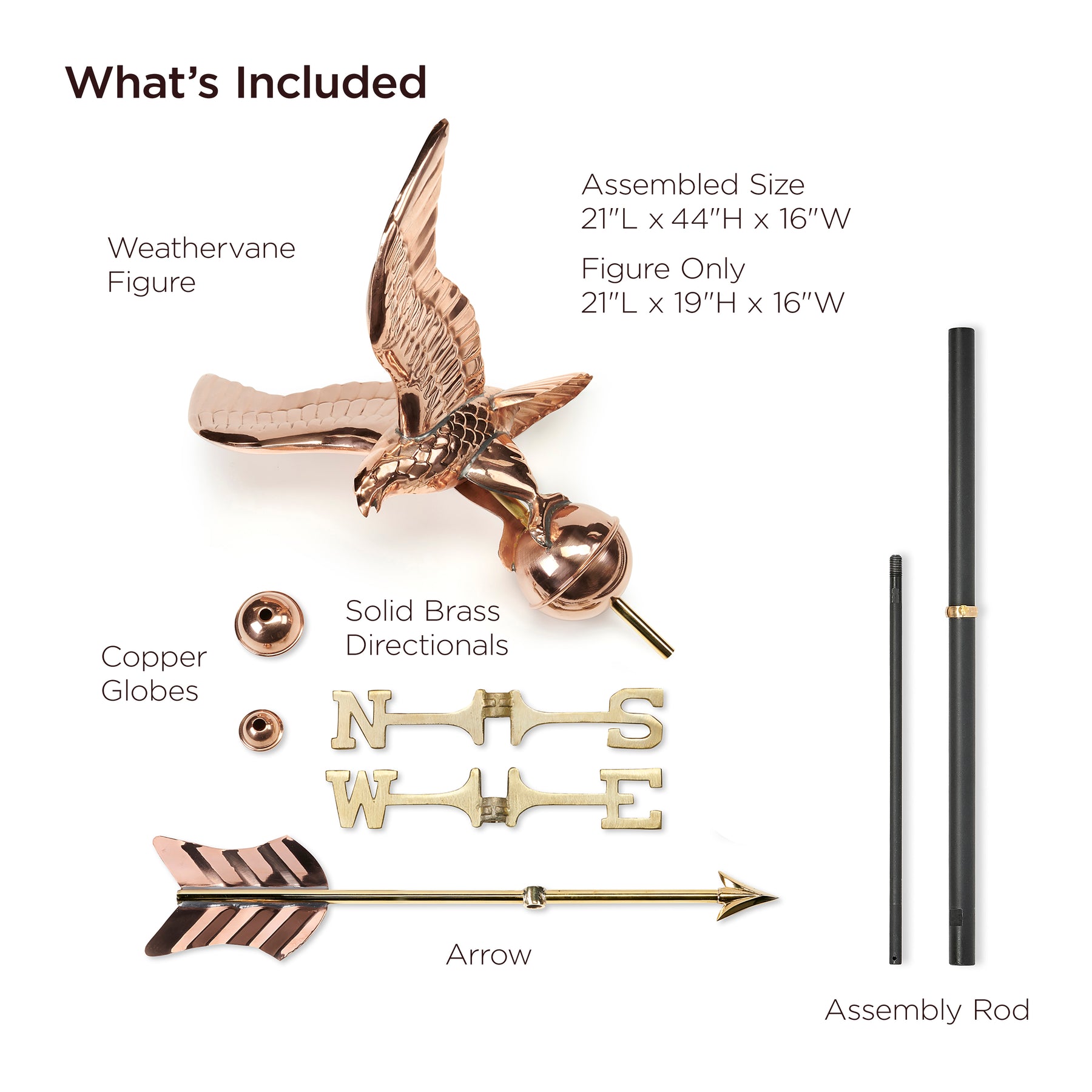 Eagle Cottage Weathervane with Roof Mount - Pure Copper - Image 5