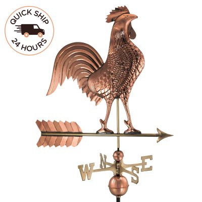 Large Rooster Weathervane – Pure Copper