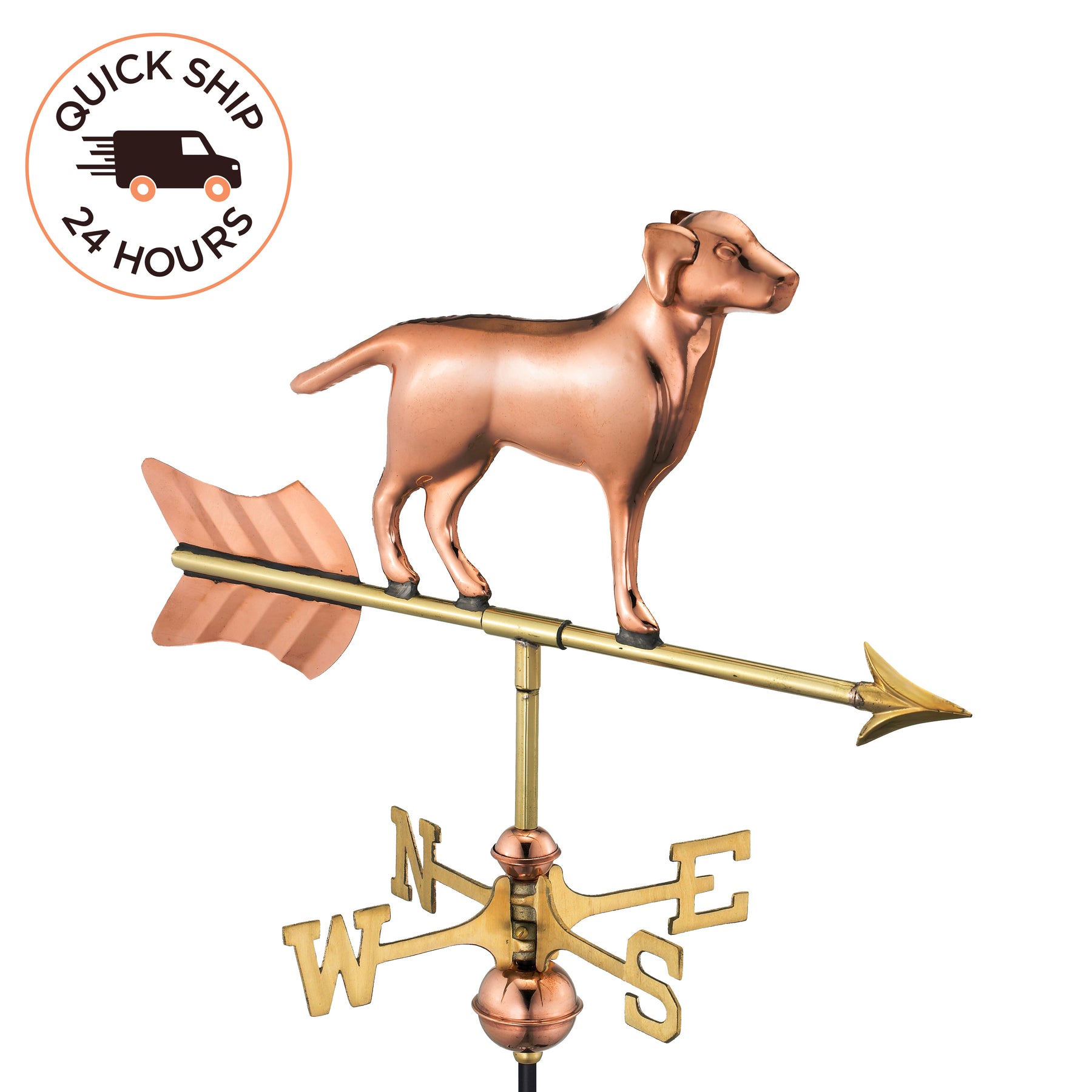 Labrador Retriever Cottage Weathervane with Mount