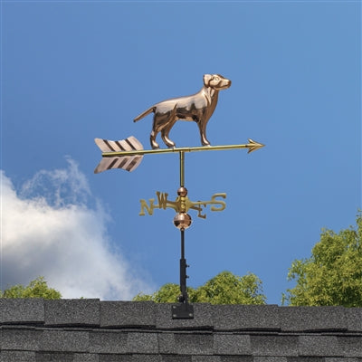 Labrador Retriever Cottage Weathervane with Roof Mount - Pure Copper - Image 2