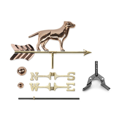 Labrador Retriever Cottage Weathervane with Roof Mount - Pure Copper - Image 3