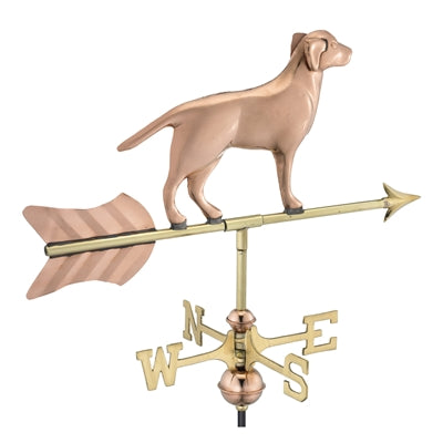 Labrador Retriever Cottage Weathervane with Roof Mount - Pure Copper - Image 4