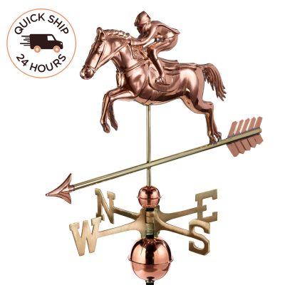 Jumping Horse & Rider Weathervane – Pure Copper