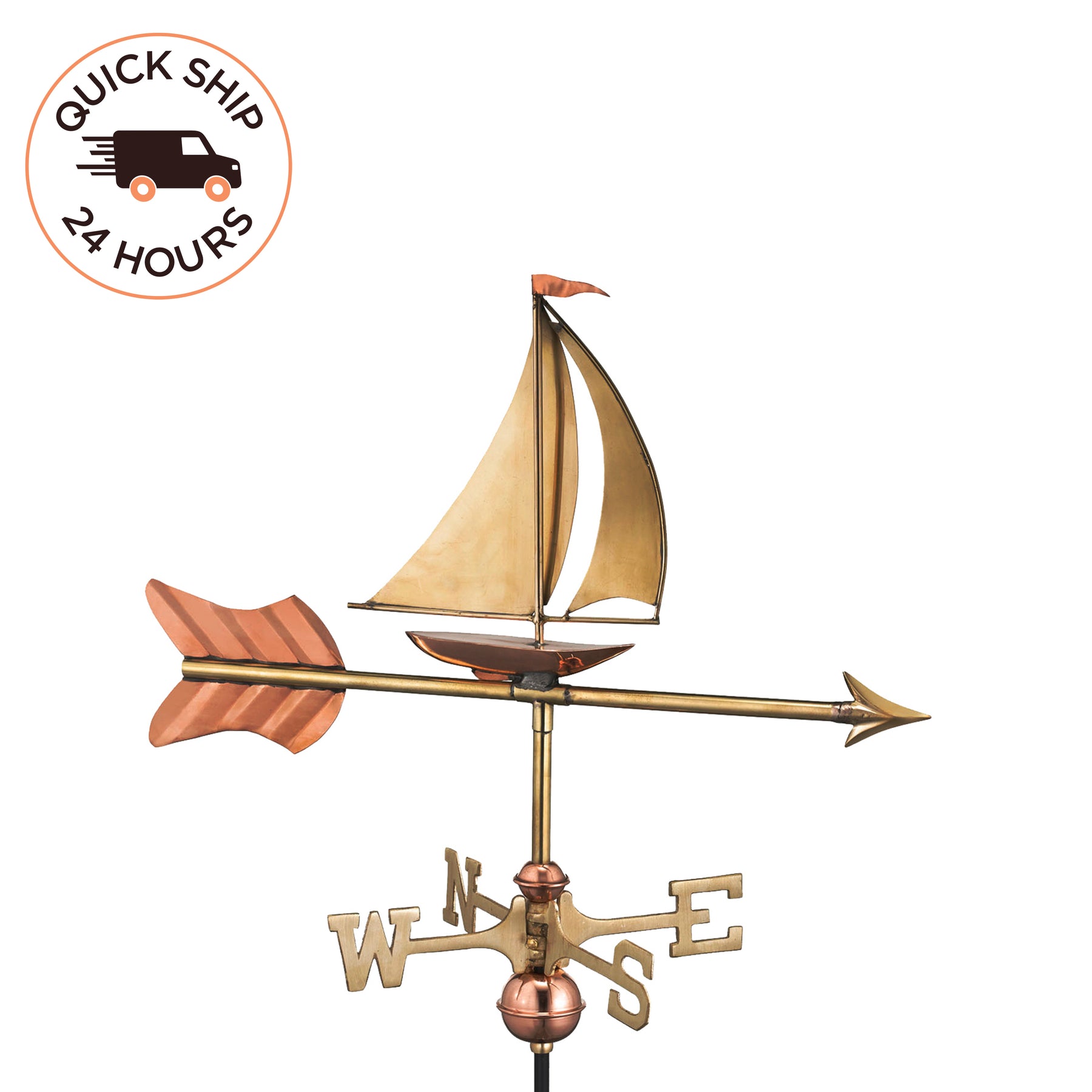 Sailboat Cottage Weathervane with Mount