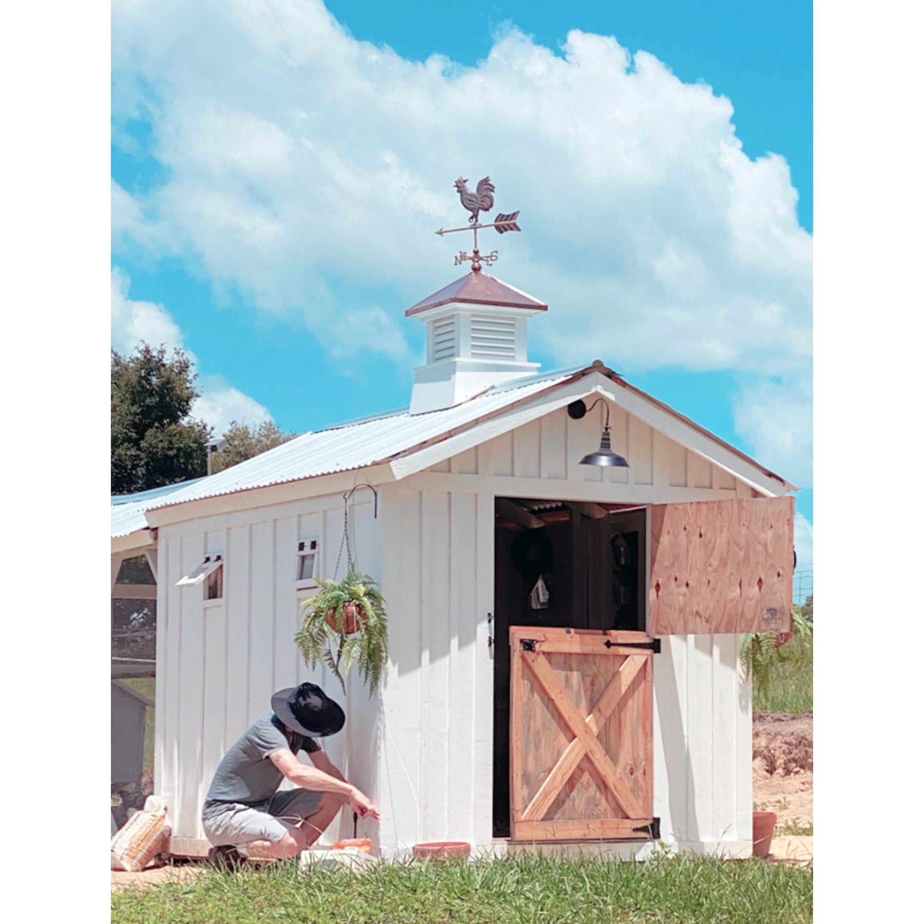 Rooster Cottage Weathervane with Roof Mount - Pure Copper - Image 3