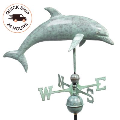 Dolphin Weathervane – Blue Verde Copper