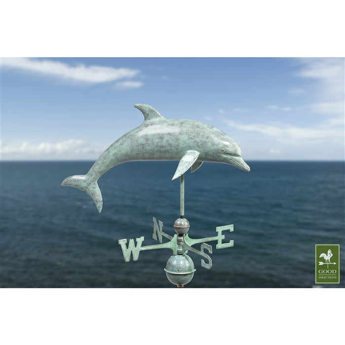Dolphin Weathervane - Blue Verde Copper - Image 2