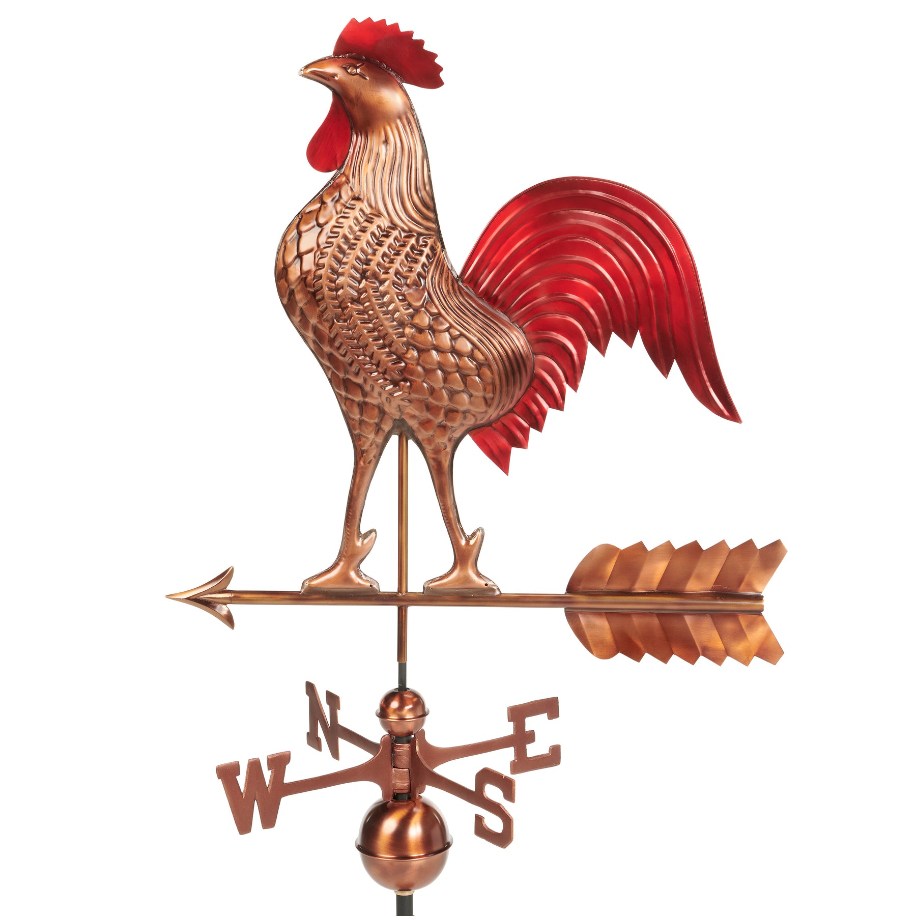 Large Rooster Weathervane - Hand Finished Multi-Color Patina - Image 3