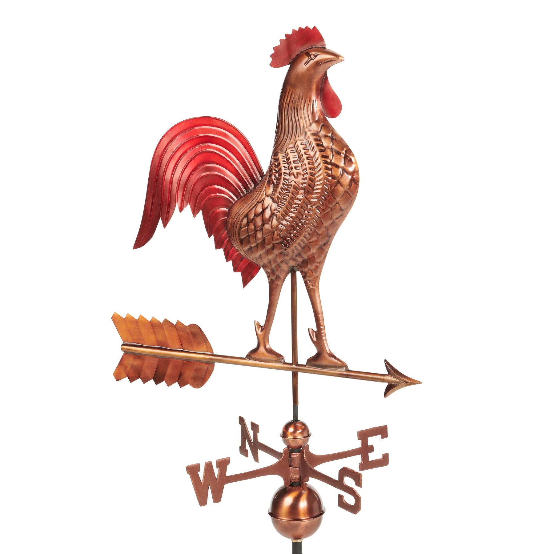 Large Rooster Weathervane - Hand Finished Multi-Color Patina - Image 6