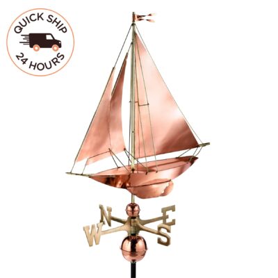 Racing Sloop Weathervane – Pure Copper