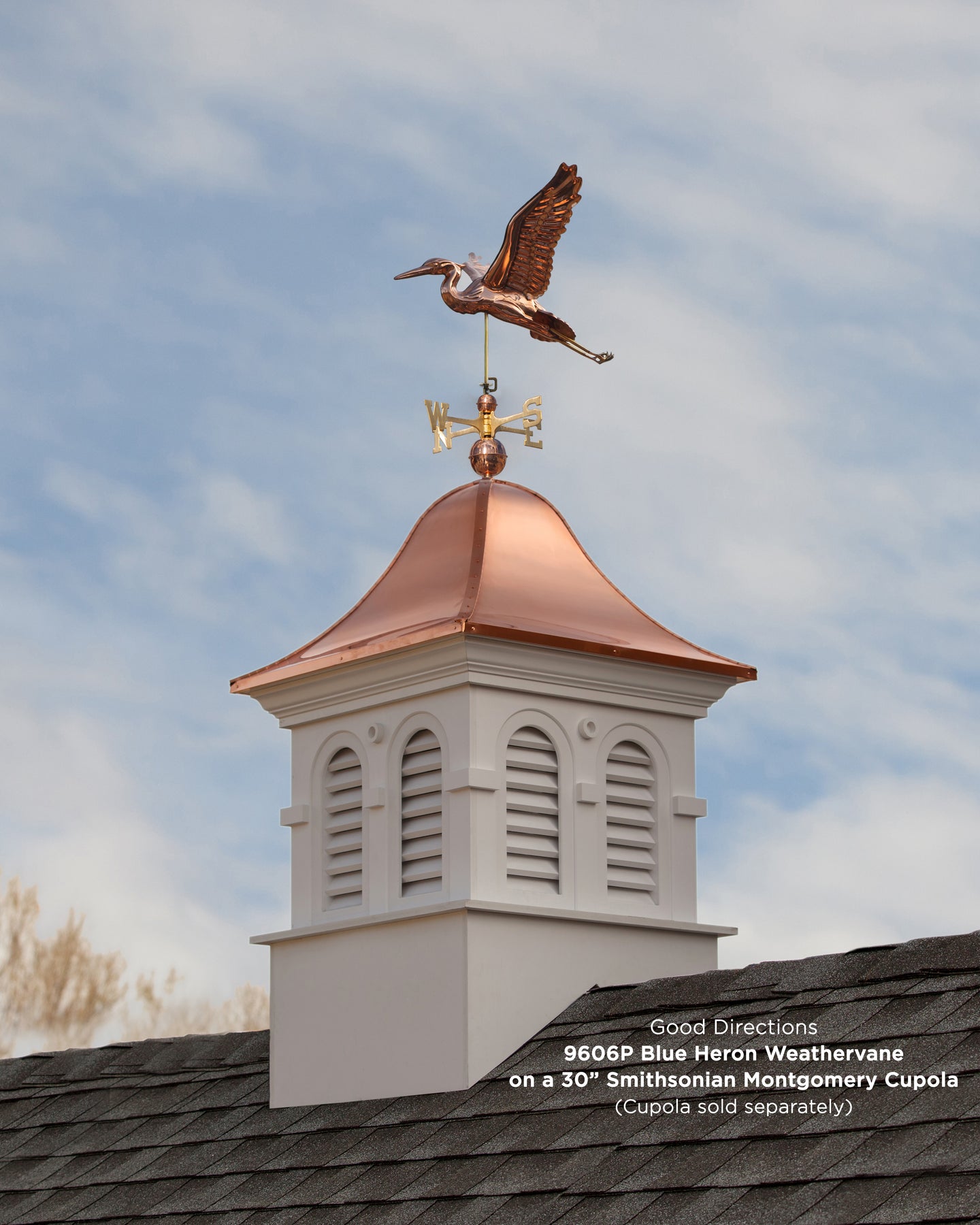 Blue Heron Weathervane - Pure Copper - Image 2