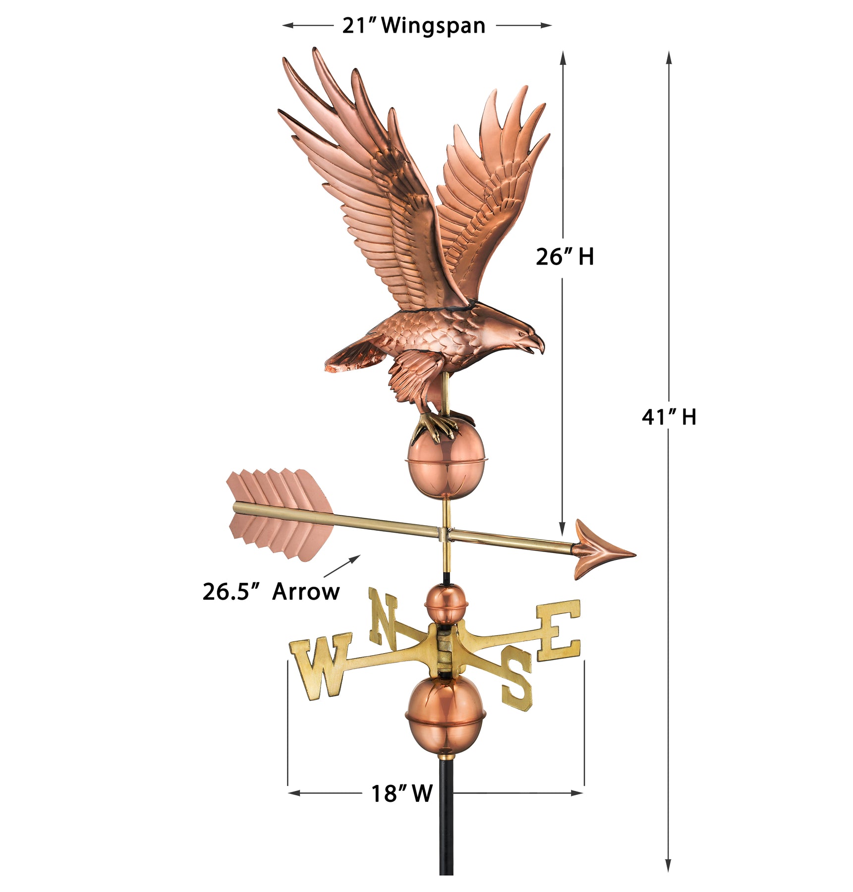 Freedom Eagle Weathervane - Pure Copper - Image 5