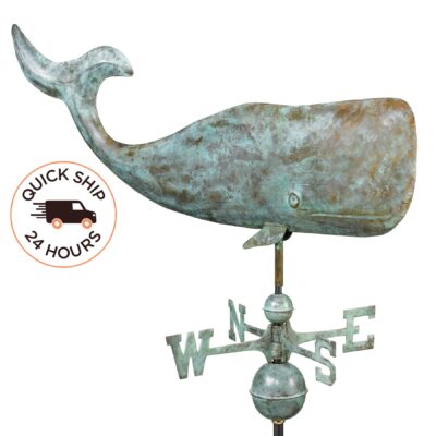 37″ Whale Weathervane – Blue Verde Copper
