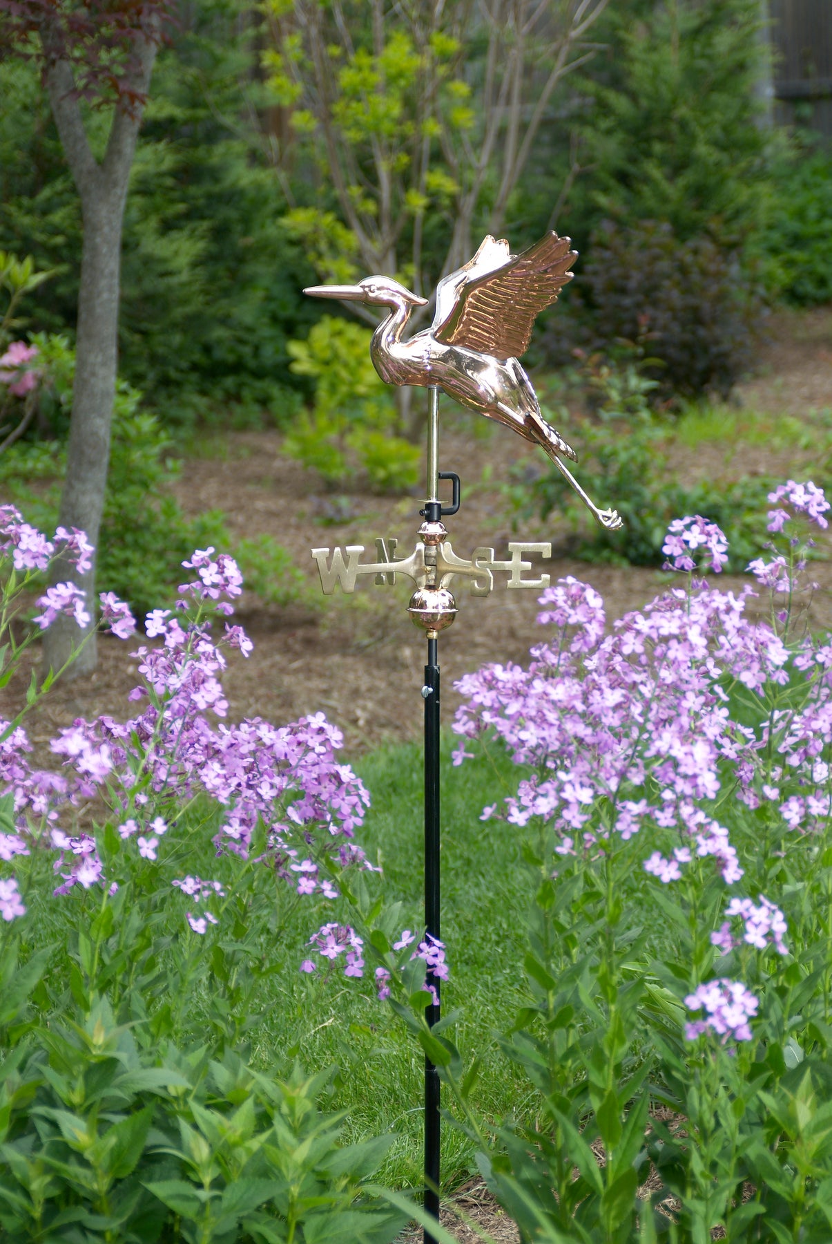 Blue Heron Garden Weathervane with Garden Pole - Pure Copper - Image 2