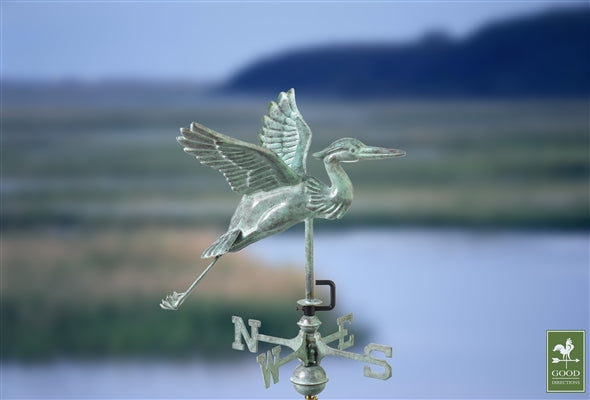 Blue Heron Garden Weathervane with Garden Pole - Pure Copper - Image 10