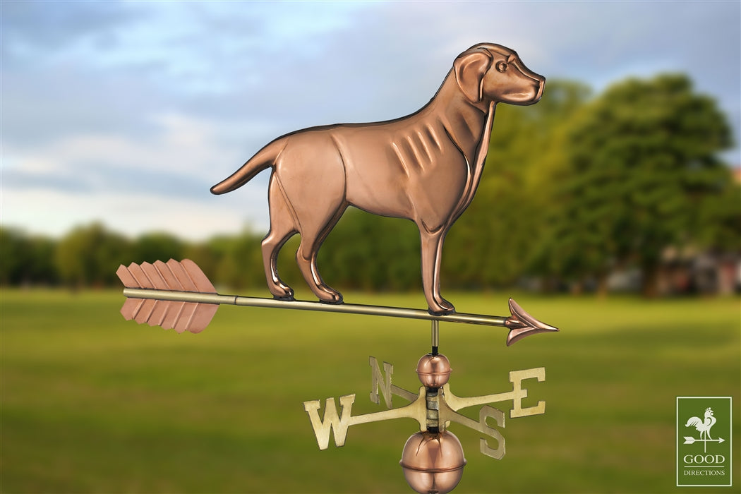 Labrador Retriever Weathervane with Arrow - Pure Copper - Image 2