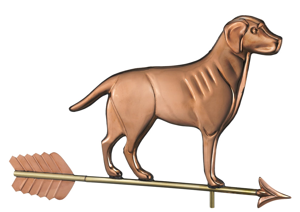 Labrador Retriever Weathervane with Arrow - Pure Copper - Image 4