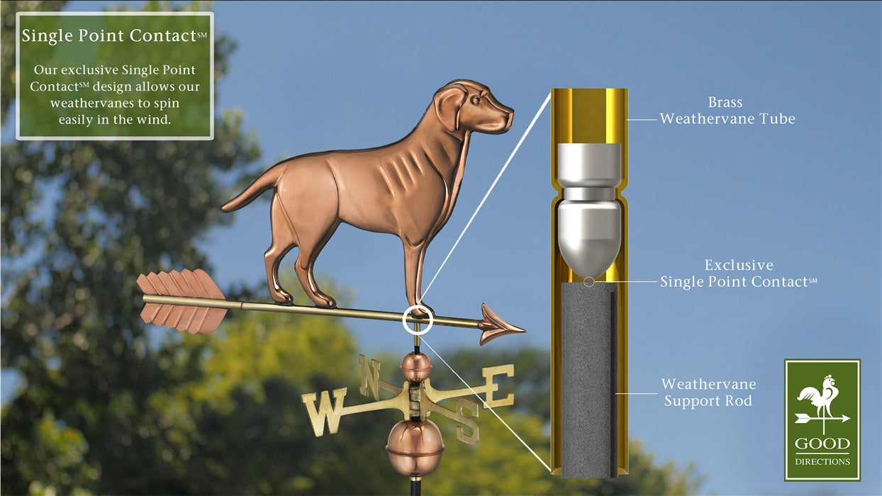 Labrador Retriever Weathervane with Arrow - Pure Copper - Image 5