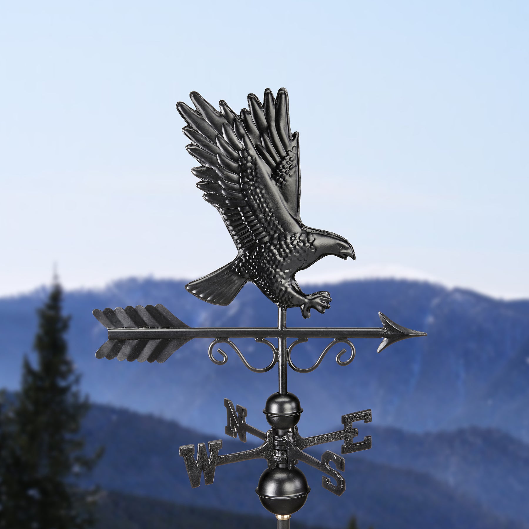 Black Majestic Eagle Weathervane - Copper with Black Finish - Image 7