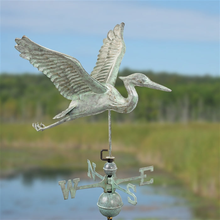 Blue Heron Weathervane - Blue Verde Copper - Image 2