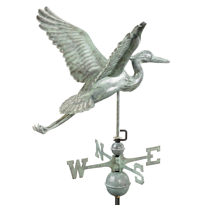 Blue Heron Weathervane - Blue Verde Copper - Image 4