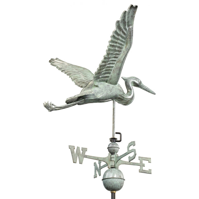 Blue Heron Weathervane - Blue Verde Copper - Image 6
