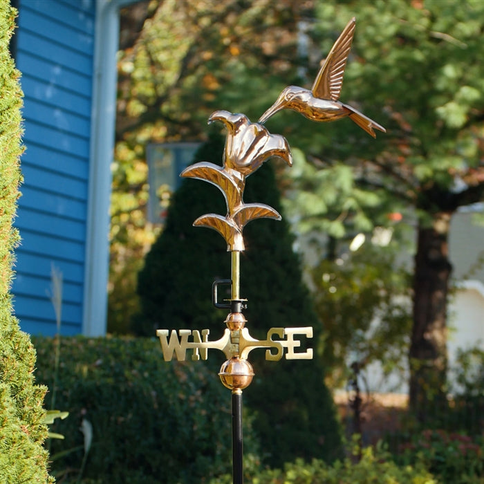 Hummingbird Garden Weathervane with Garden Pole - Pure Copper - Image 4