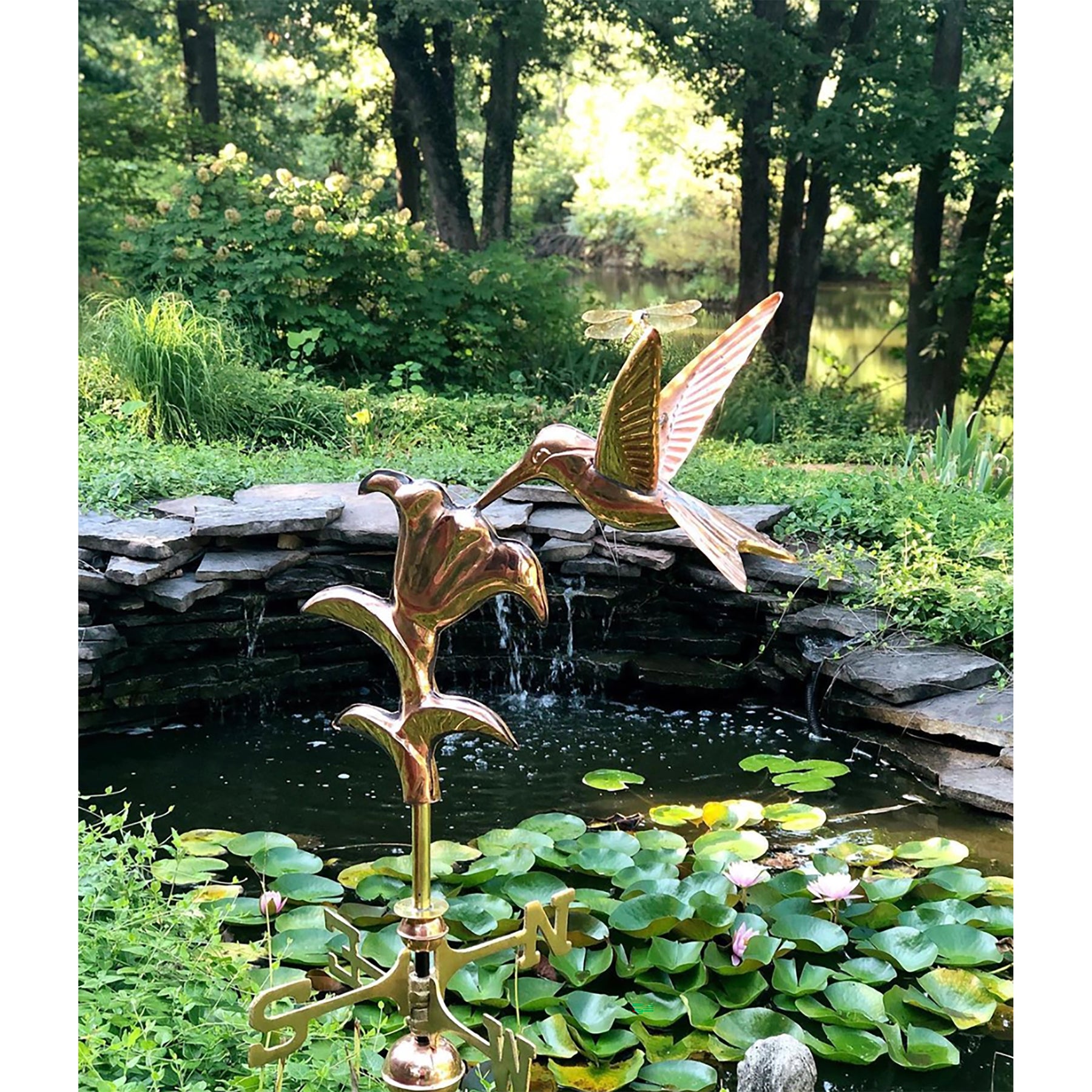 Hummingbird Garden Weathervane with Garden Pole - Pure Copper - Image 5