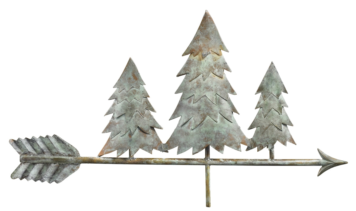 Pine Trees Weathervane - Blue Verde Copper - Image 3