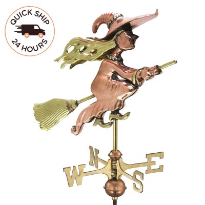Witch Garden Weathervane with Garden Pole – Pure Copper