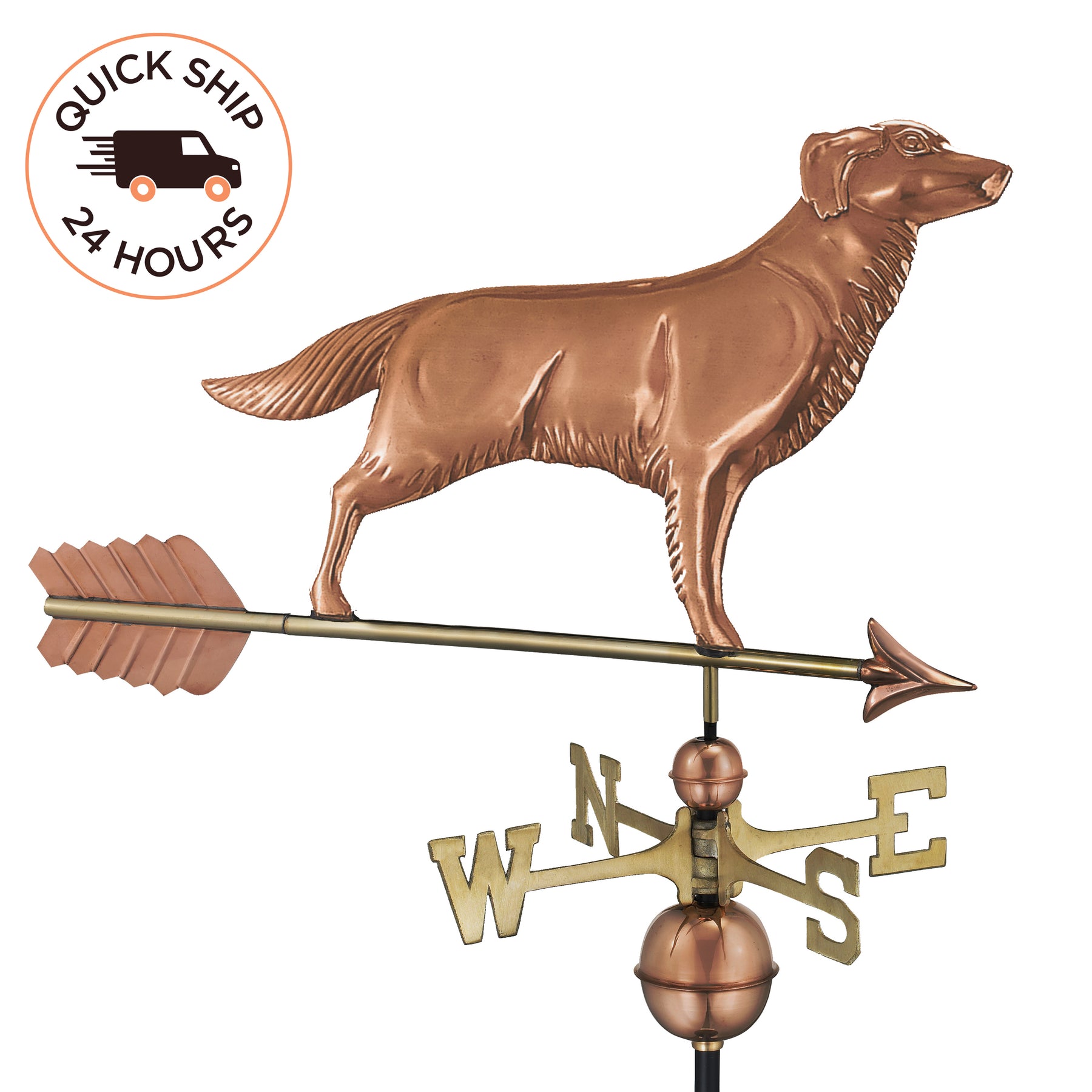Golden Retriever Weathervane with Arrow