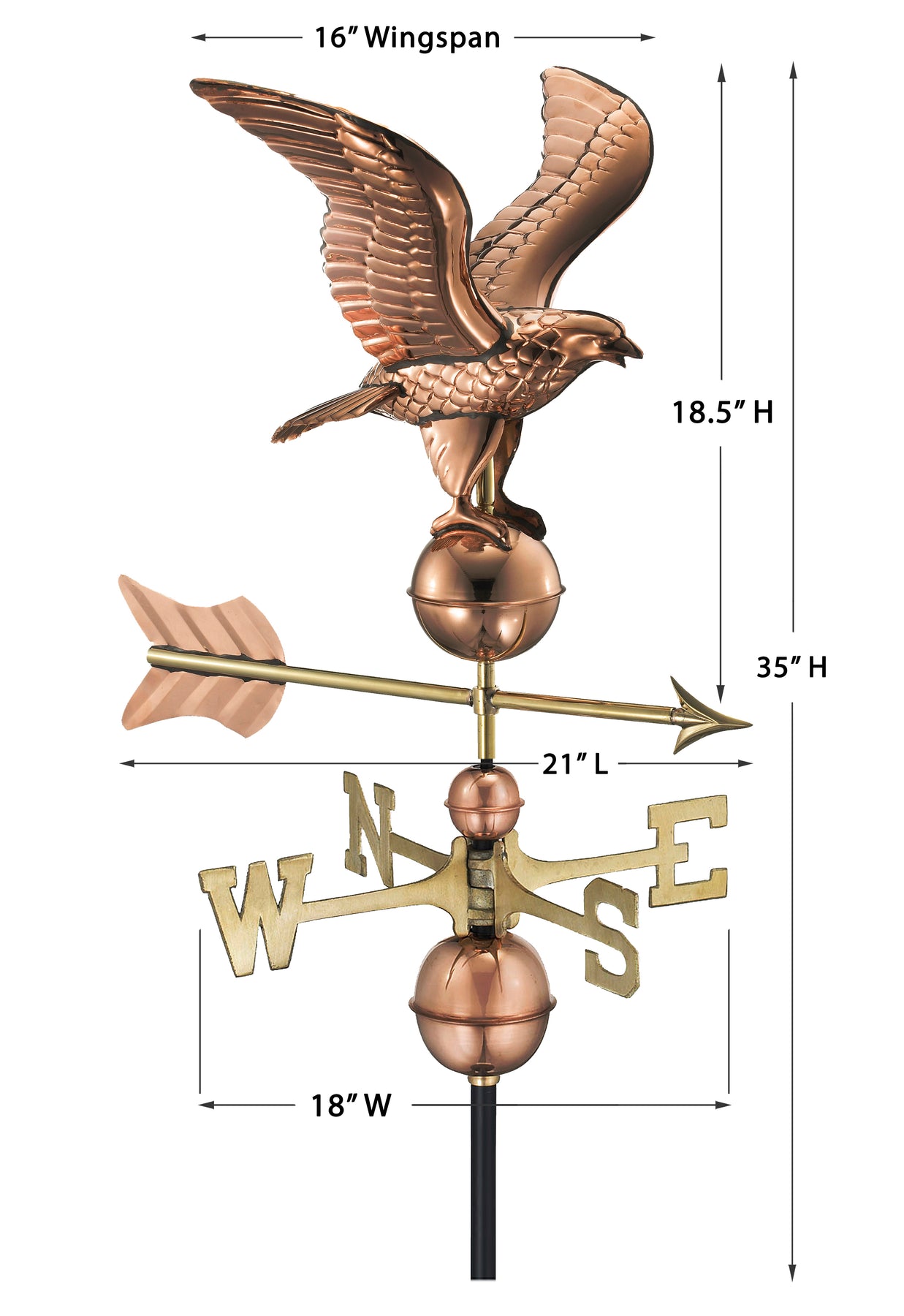 American Eagle Weathervane - Pure Copper - Image 4