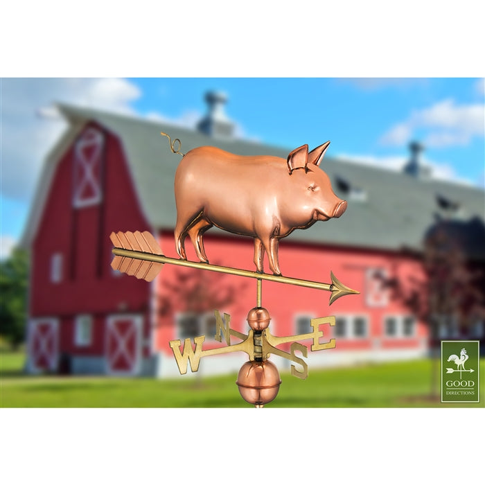 Country Pig Weathervane - Pure Copper - Image 2