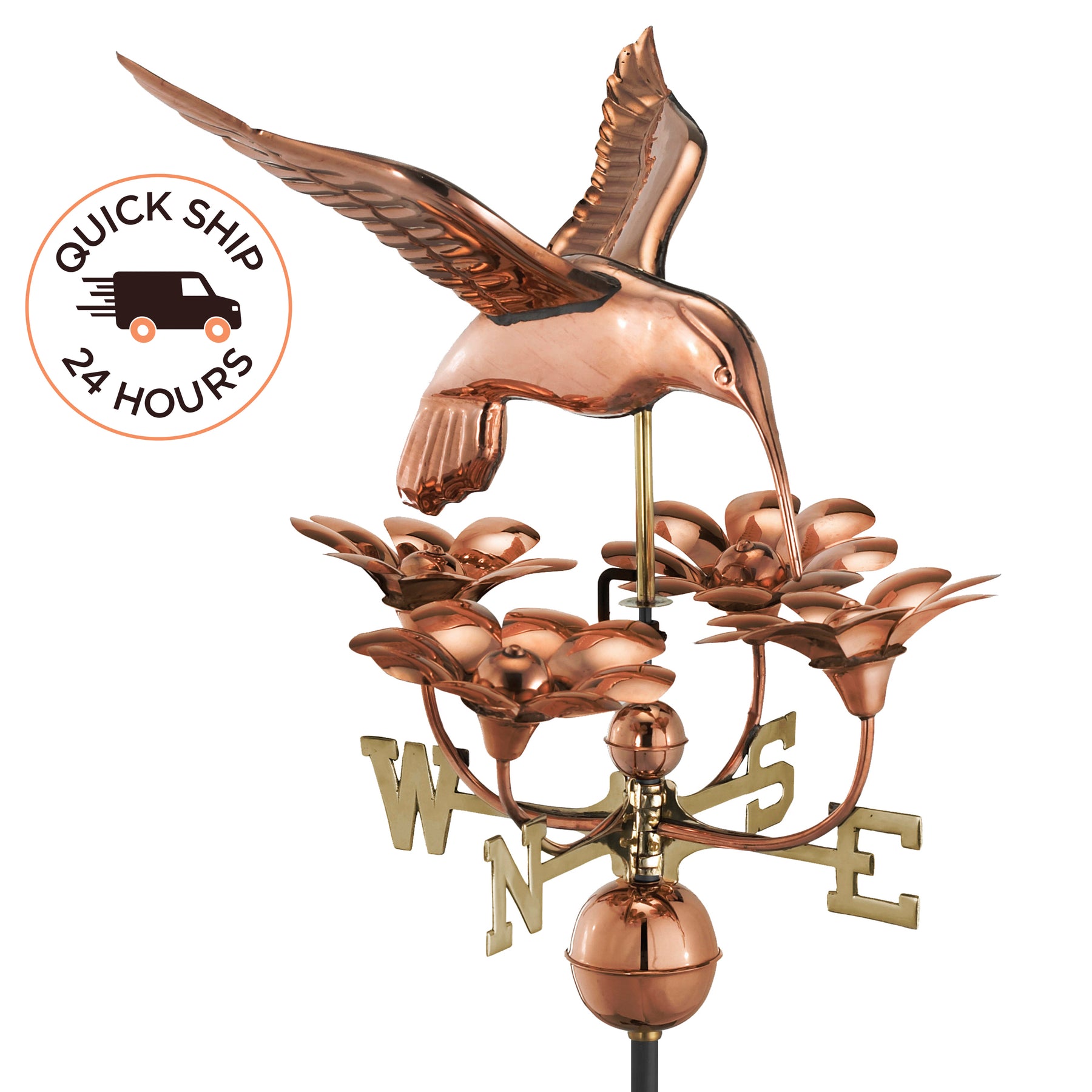 Hummingbird with Flowers Weathervane