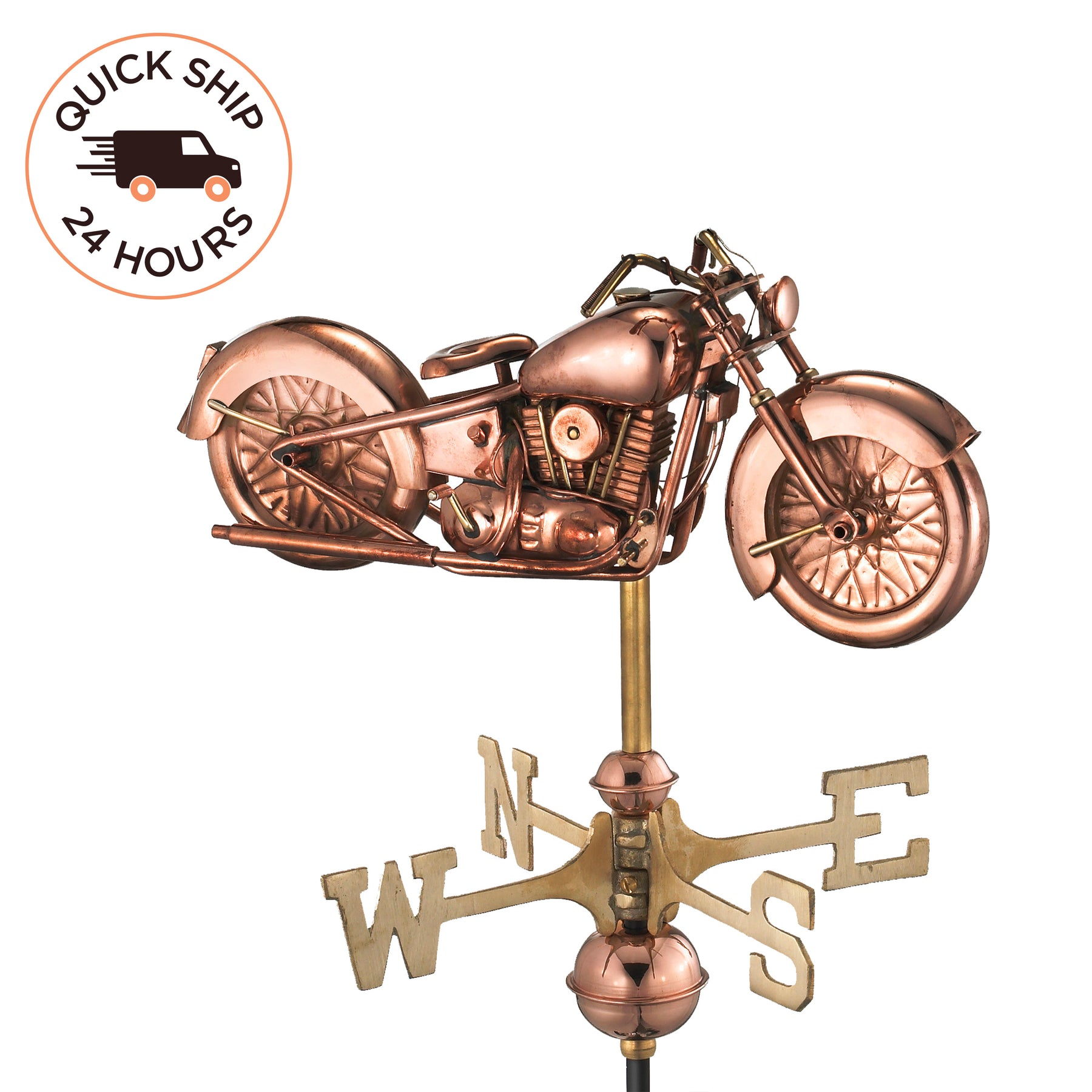 Motorcycle Cottage Weathervane with Mount