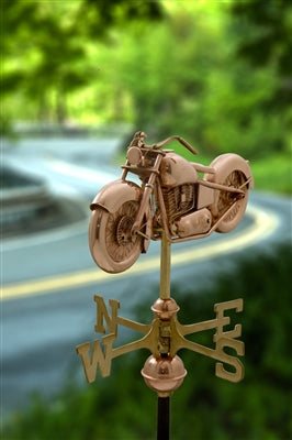 Motorcycle Cottage Weathervane with Roof Mount - Pure Copper - Image 2