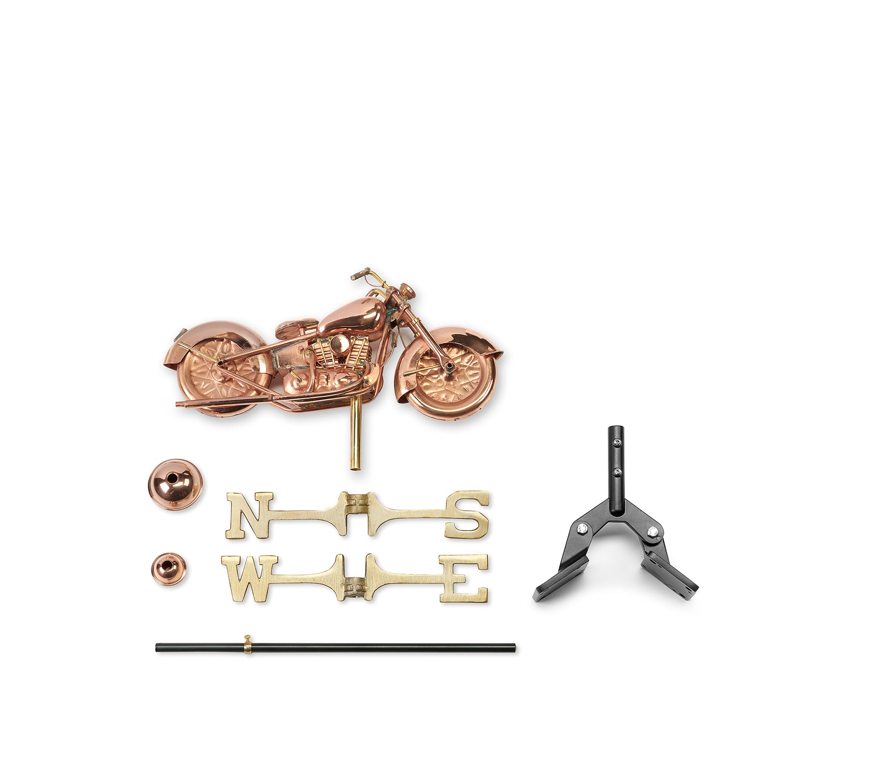 Motorcycle Cottage Weathervane with Roof Mount - Pure Copper - Image 3