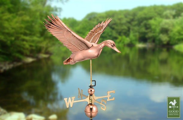Flying Duck Weathervane - Pure Copper - Image 2
