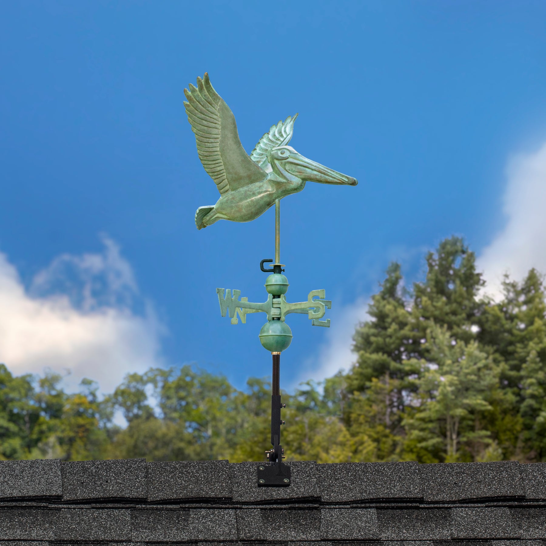 Pelican Weathervane - Blue Verde Copper - Image 6