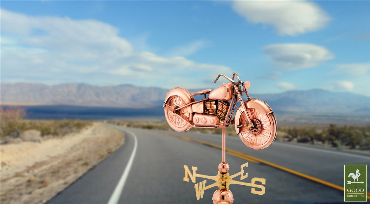 Motorcycle Weathervane - Pure Copper - Image 2
