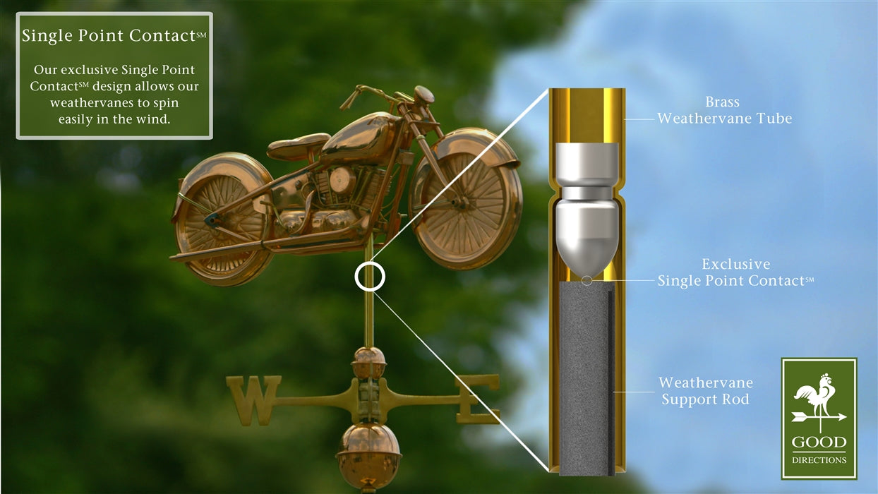 Motorcycle Weathervane - Pure Copper - Image 4