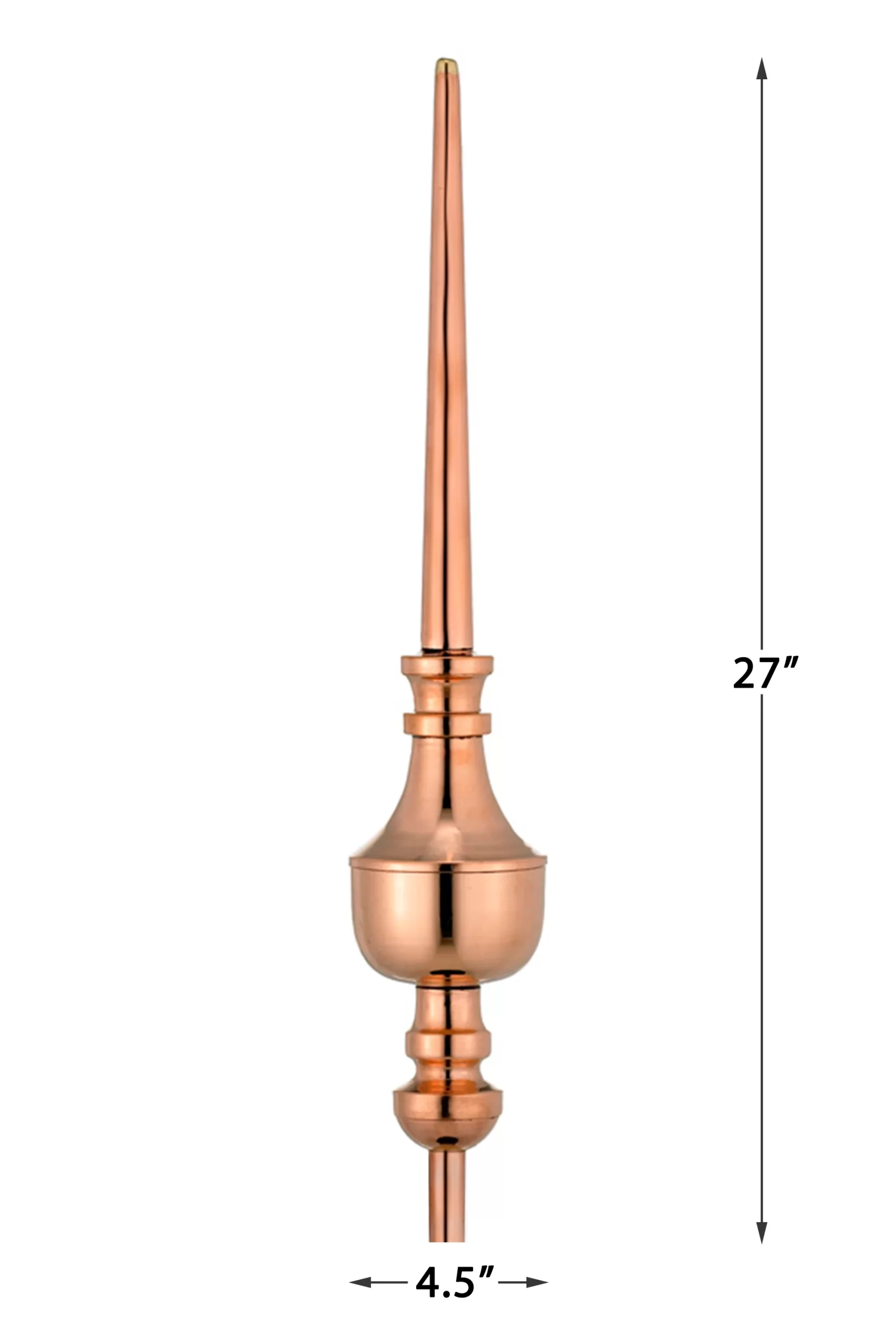 27" Victoria Rooftop Finial - Pure Copper - Image 2