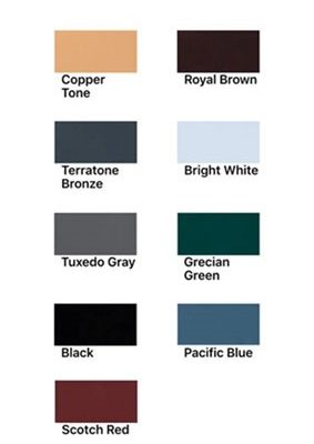 Colors for aluminum roofs.