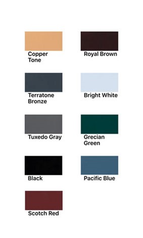 Colors for aluminum roofs.