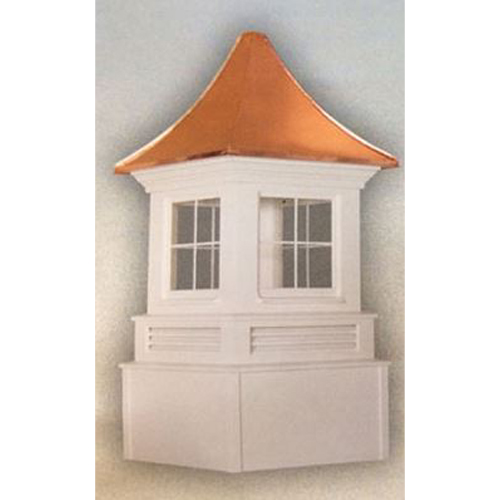 A-Model Cupola - Square with Louvers, Windows, Crown Molding & Pagoda Roof